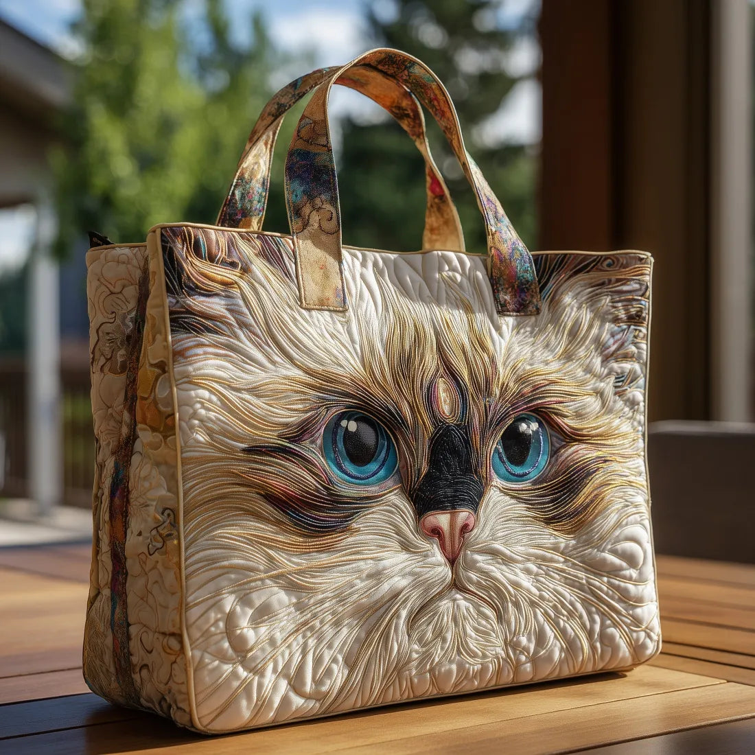 Haftowana Torba Vintage "Perski Kotek" — Niebieskooki