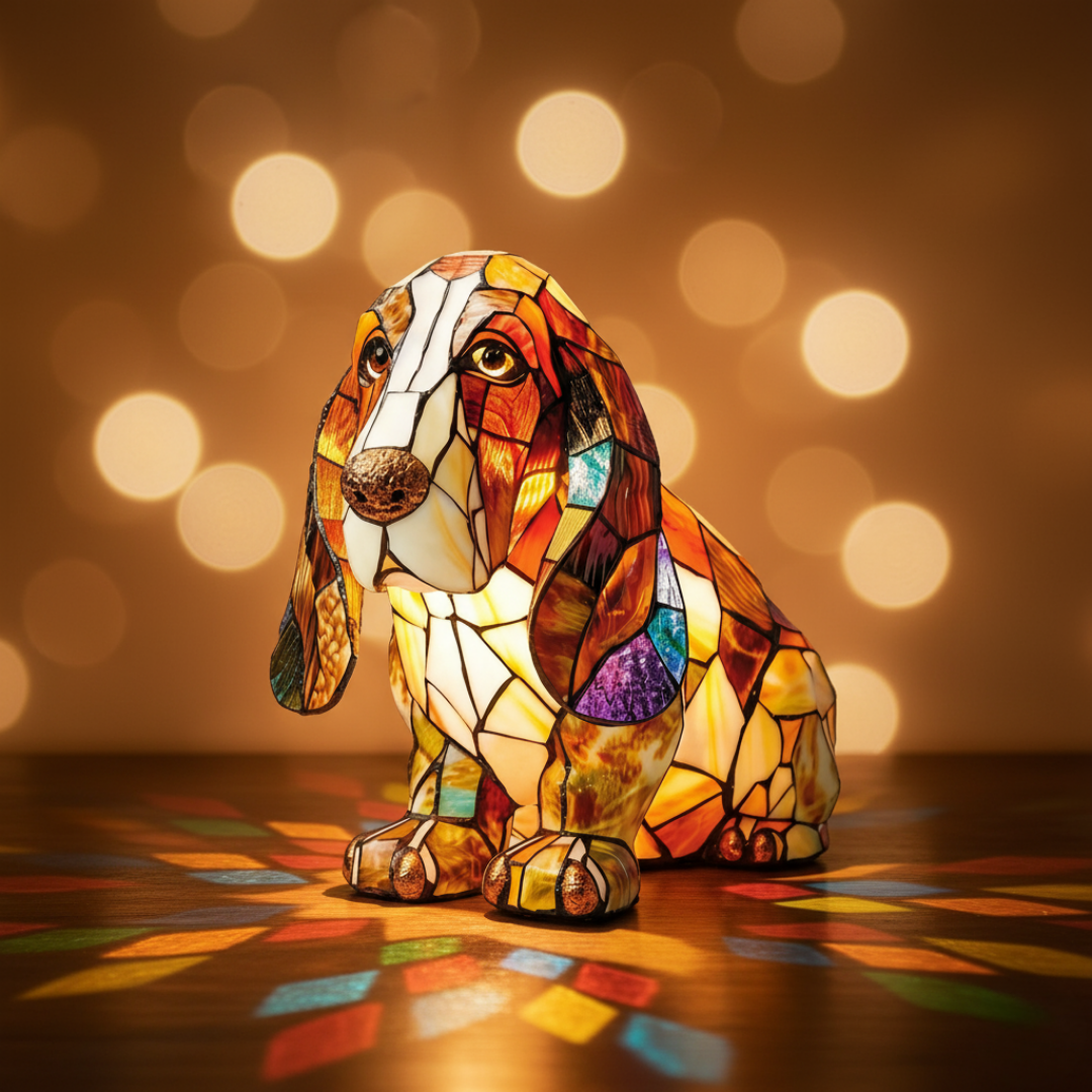 Witrażowy Basset