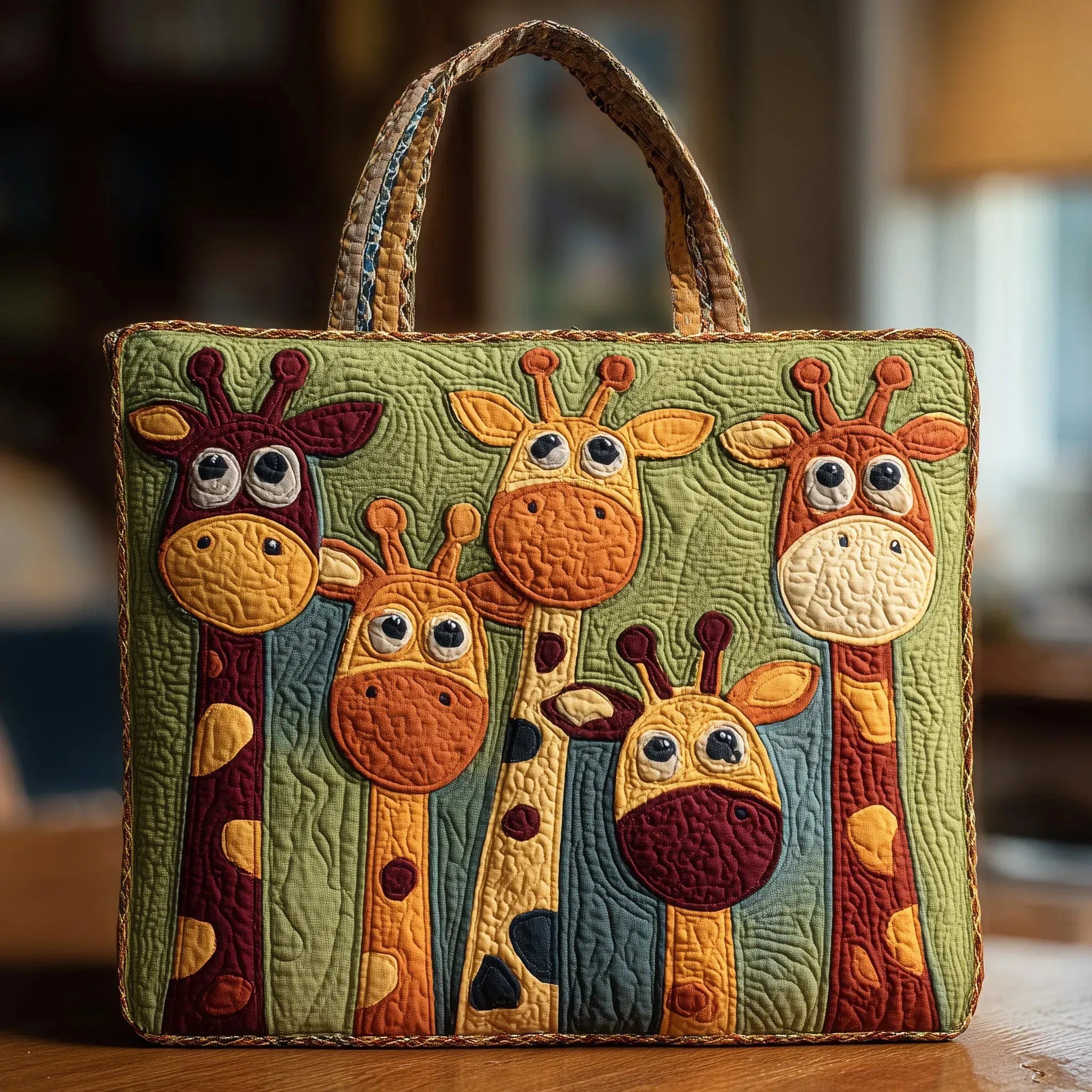 Haftowana Torba Vintage "Wesołe Żyrafy" — Safari