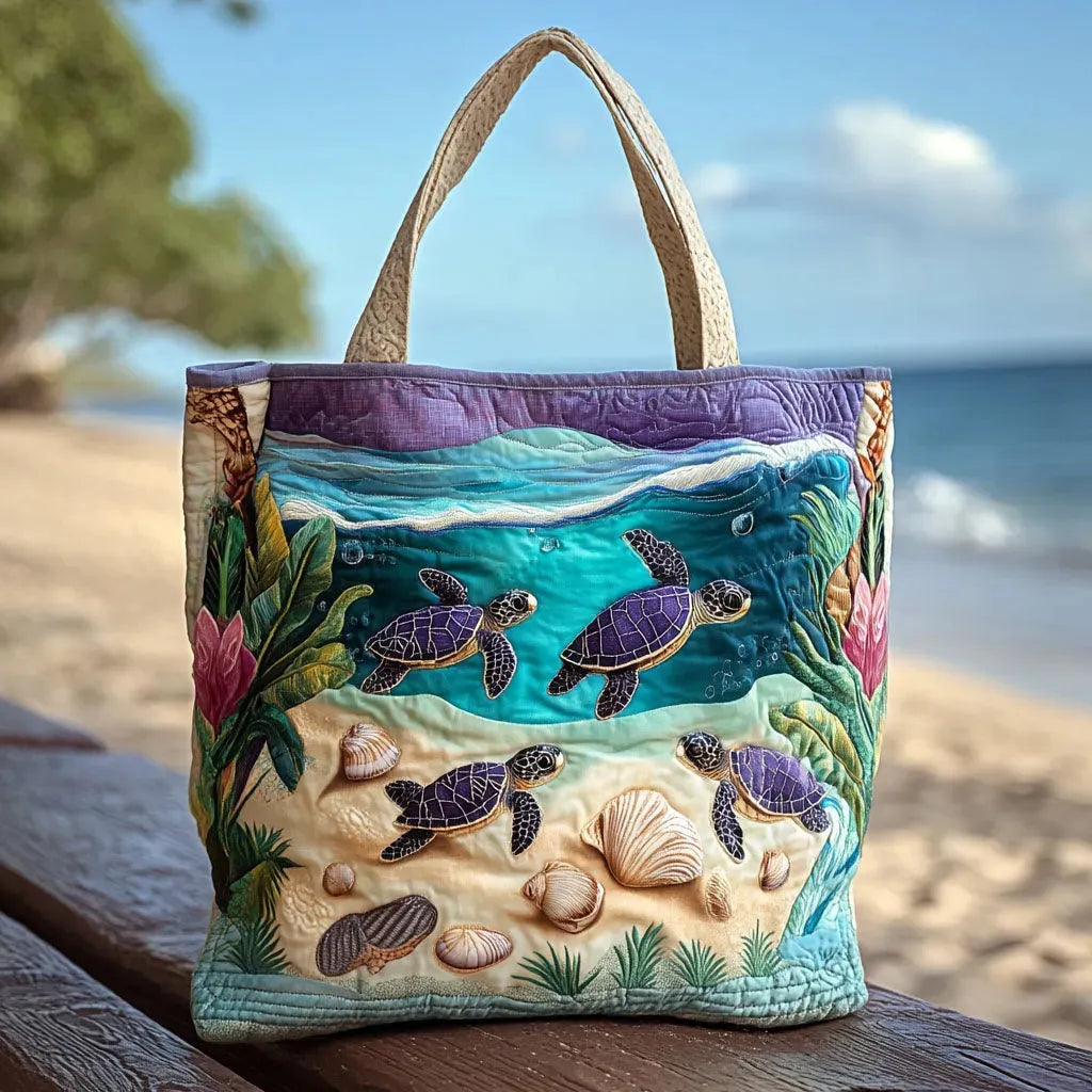 Haftowana Torba Vintage "Żółwie Morskie" — Oceaniczna