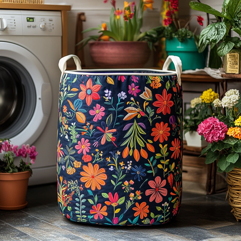 Kosz na pranie w stylu boho z patchworku