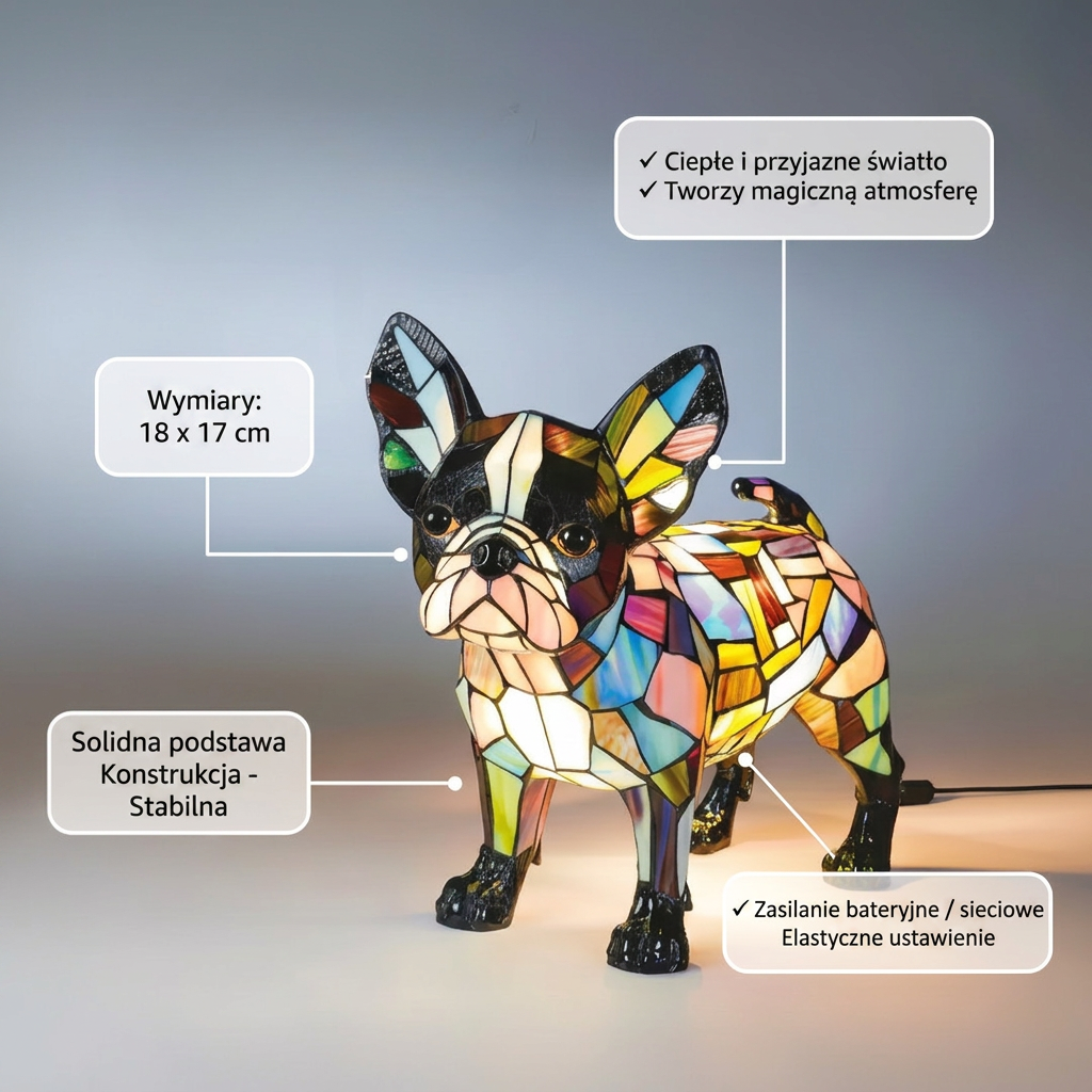 Witrażowy Buldog Francuski