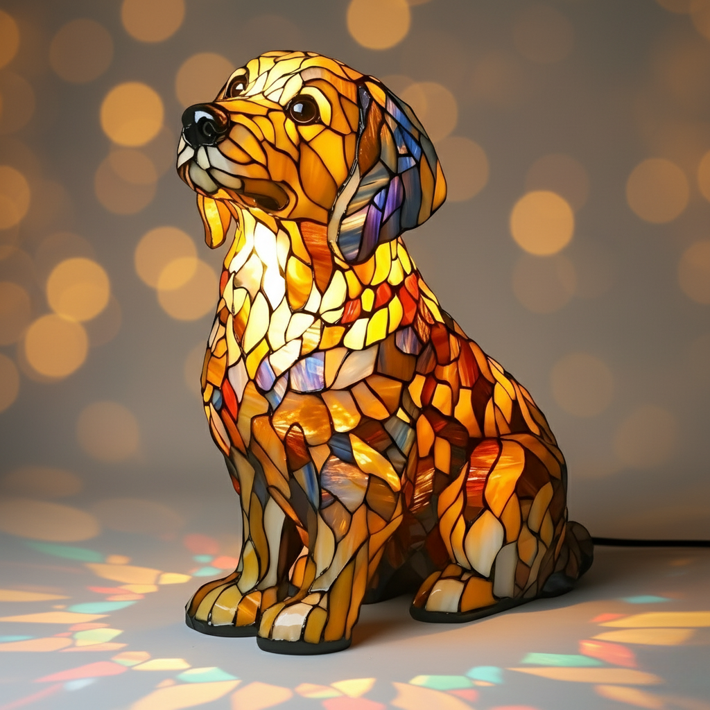 Witrażowy Golden Retriever