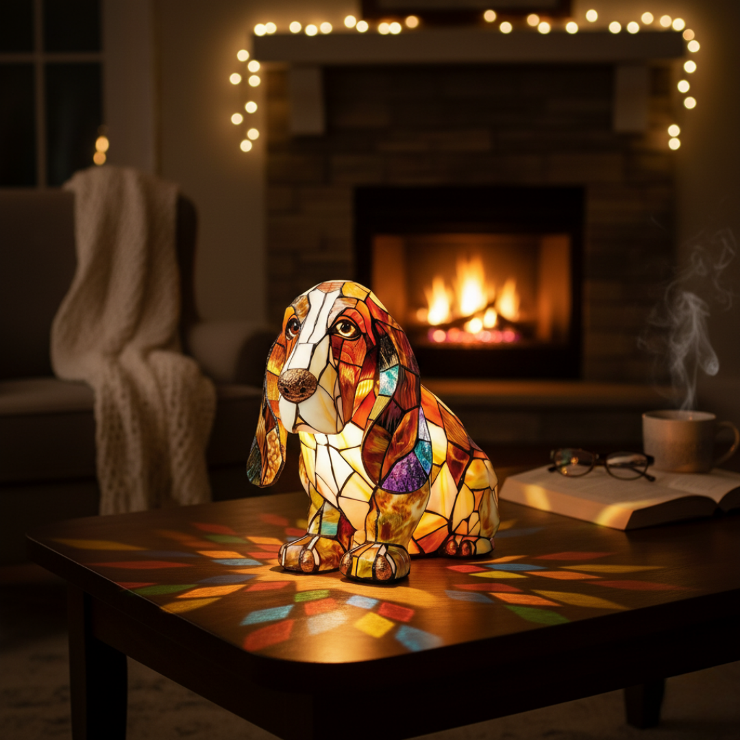 Witrażowy Basset