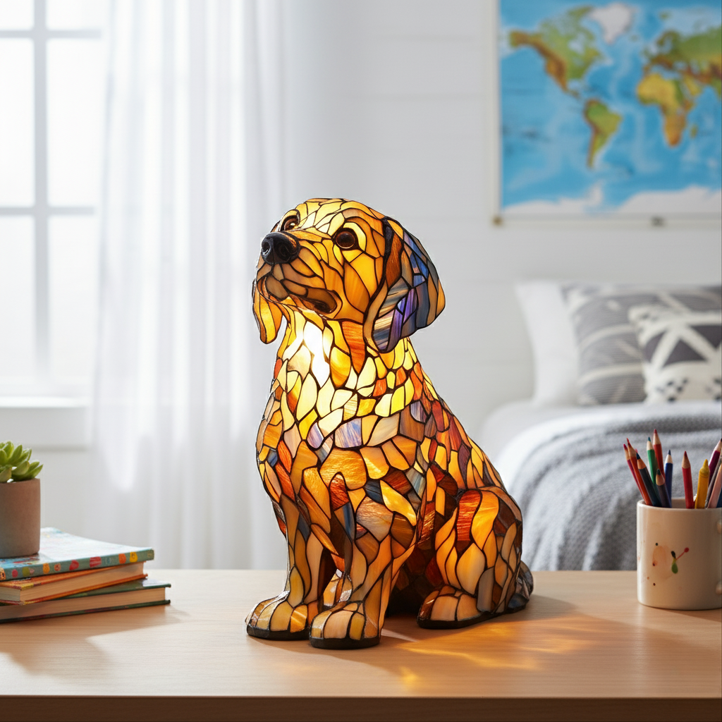 Witrażowy Golden Retriever