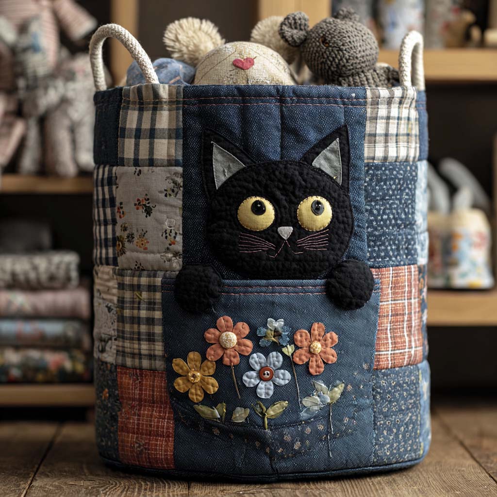 Kosz na pranie Denim Kitty