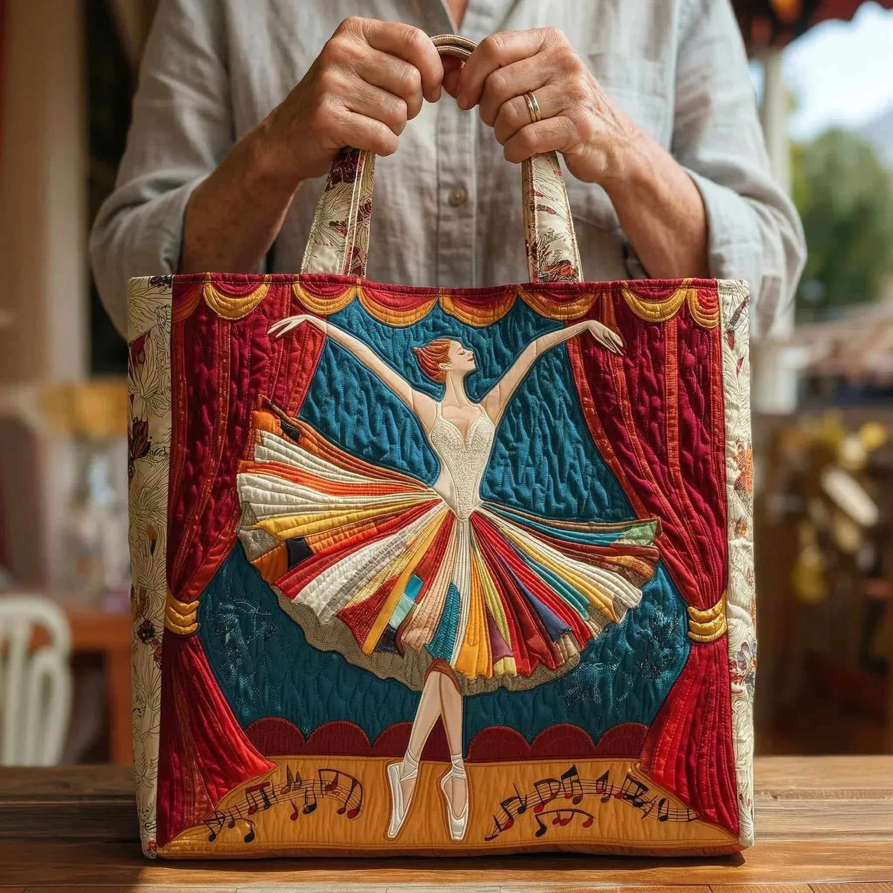 Haftowana Torba Vintage "Baletnica na Scenie" — Teatralna